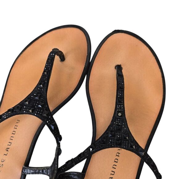 Chinese Laundry Women's 7 Studded Black Thong Buckle Sandals - Picture 7 of 14